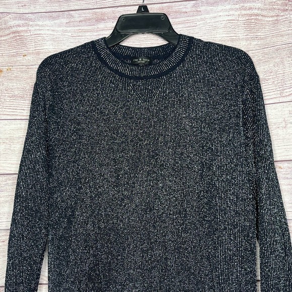 Rag & Bone Metallic Merino Wool Crewneck Lightweight Sweater Small - Picture 11 of 12